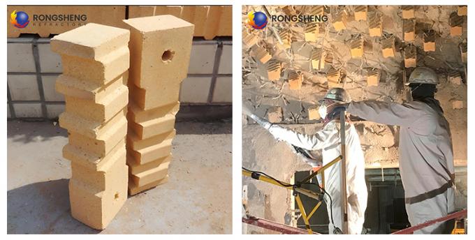 औद्योगिक भट्ठी निलंबित आग ईंट उत्कृष्ट थर्मल सदमे प्रतिरोध उच्च एल्यूमीनियम जंजीर ईंट गर्म स्टोव के लिए 1